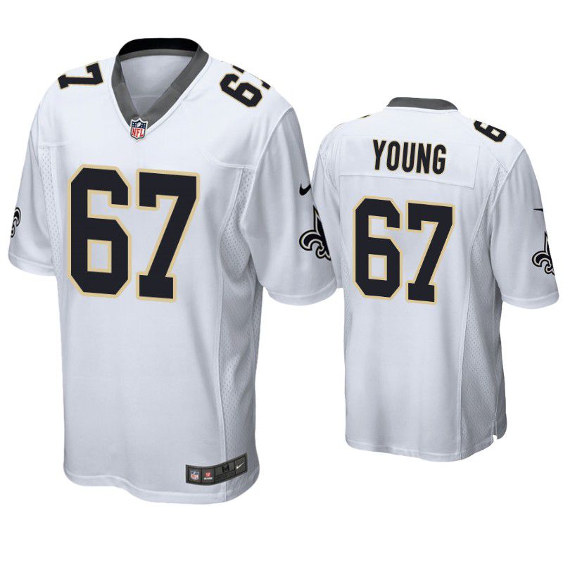 Men New Orleans Saints #67 Landon Young Nike White Game NFL Jersey